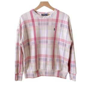 Polo by Ralph Lauren plaid madras women’s sweatshirt size S small